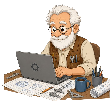 Tom at the computer